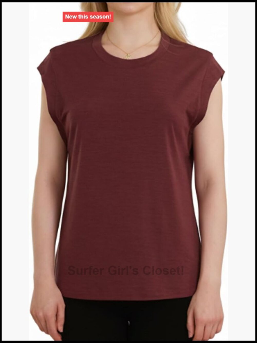 Merino Wool Sleeveless Tank Top Women Crew Neck Summer T-Shirt